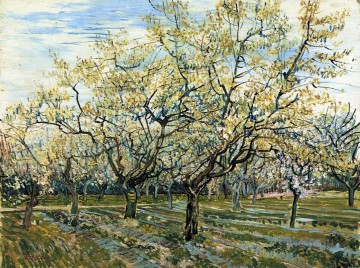  Vincent Werke - Orchard mit blühenden Pflaumenbäume Vincent van Gogh